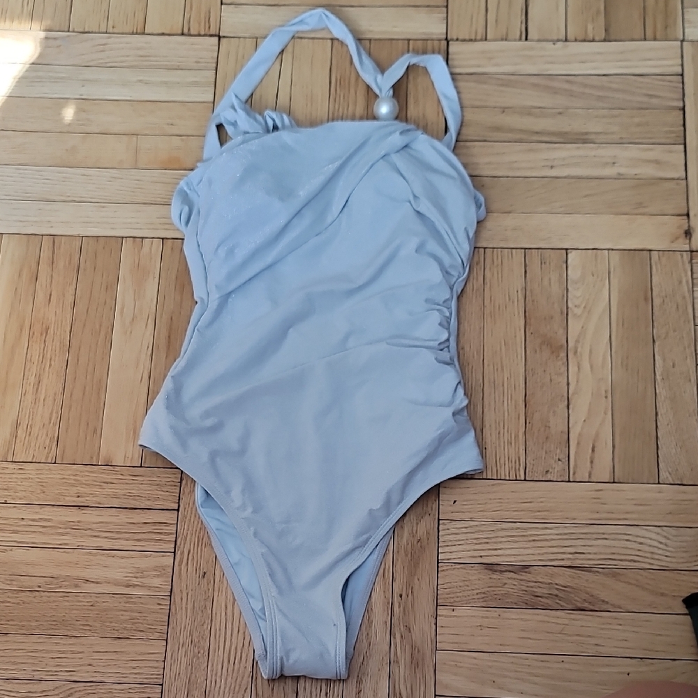 Cupshe Sky Blue/Silver One Piece Bodysuit